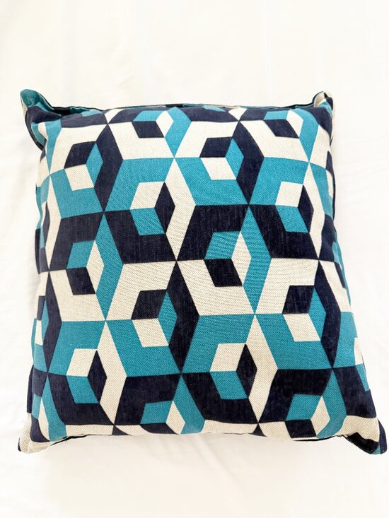 Other - Geometric Throw Accent Square Pillow in Blue 20x19
